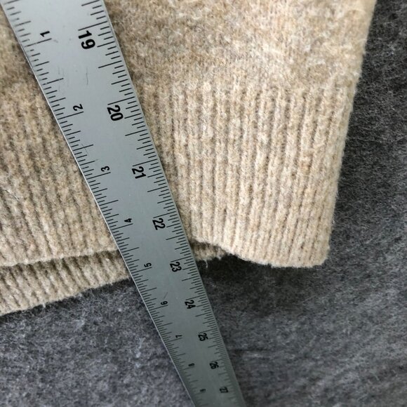 Uniqlo Souffle Yarn Cardigan Womens S Beige Sweater V-Neck Button Front - Picture 11 of 11